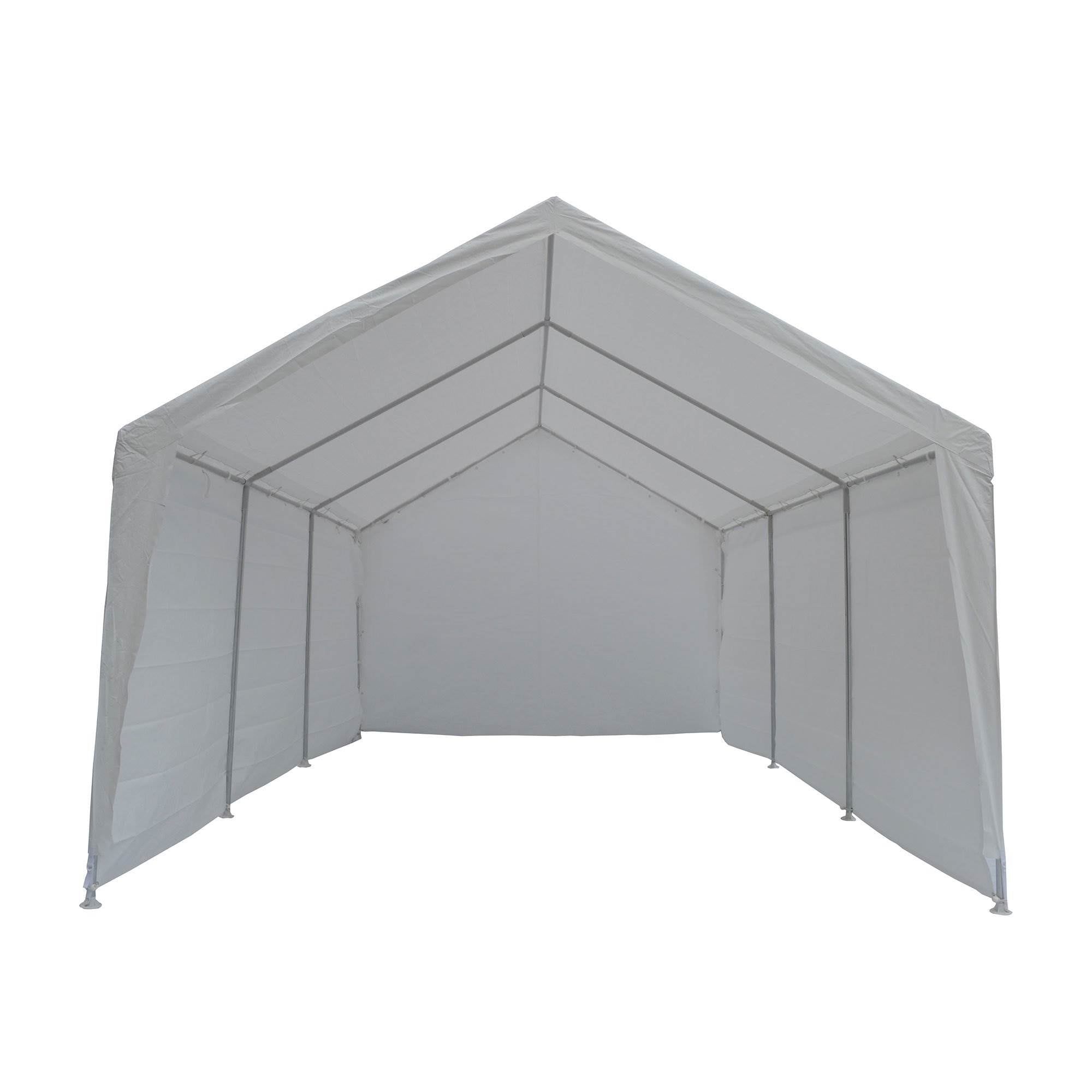 True Shelter 12' x 20' Car Canopy Gazebo Tent Cover Steel Frame Garage (Damaged)