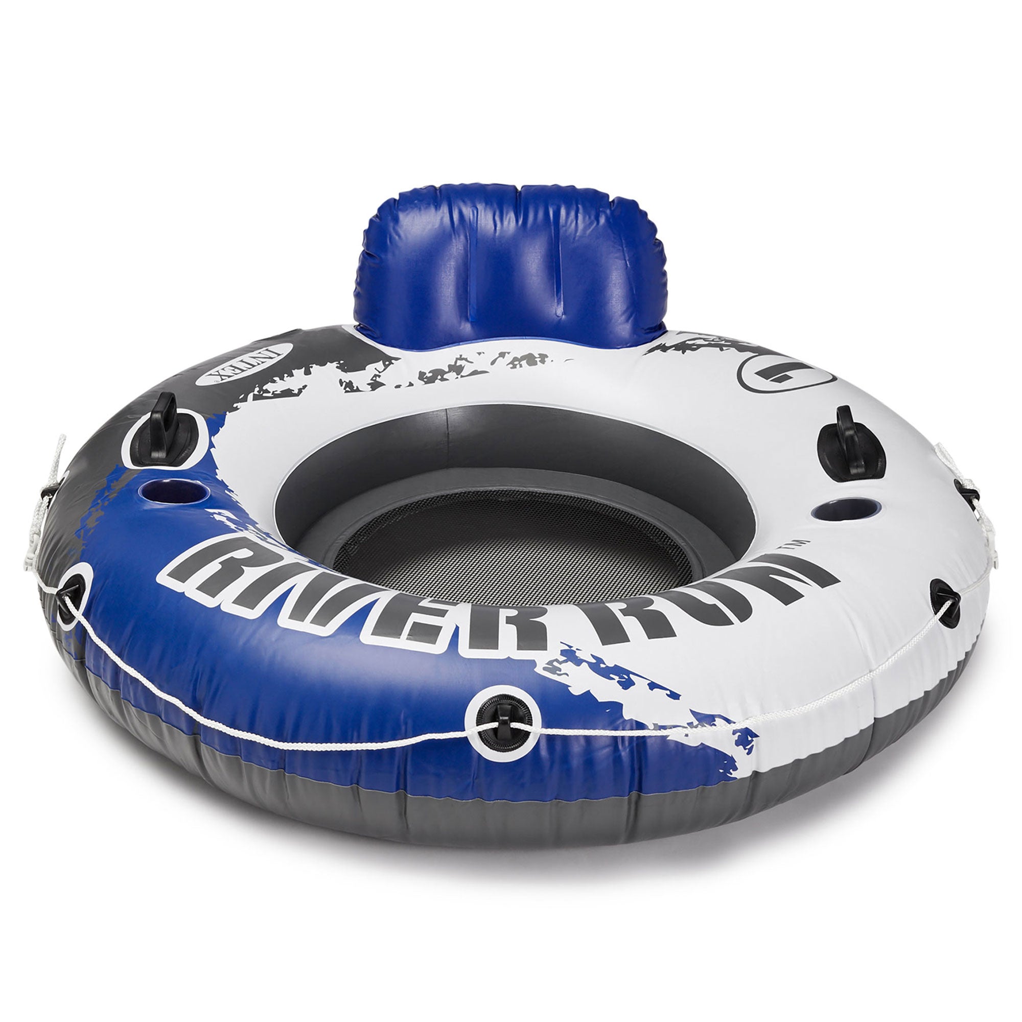 Intex River Run Inflatable Floating Water Tube (4 Pack) with Mega Chill Cooler