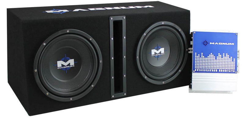 MTX Magnum 10" 400W RMS Dual Car Loaded Subwoofer Sub Woofer+Box+Amp Kit Package - VMInnovations