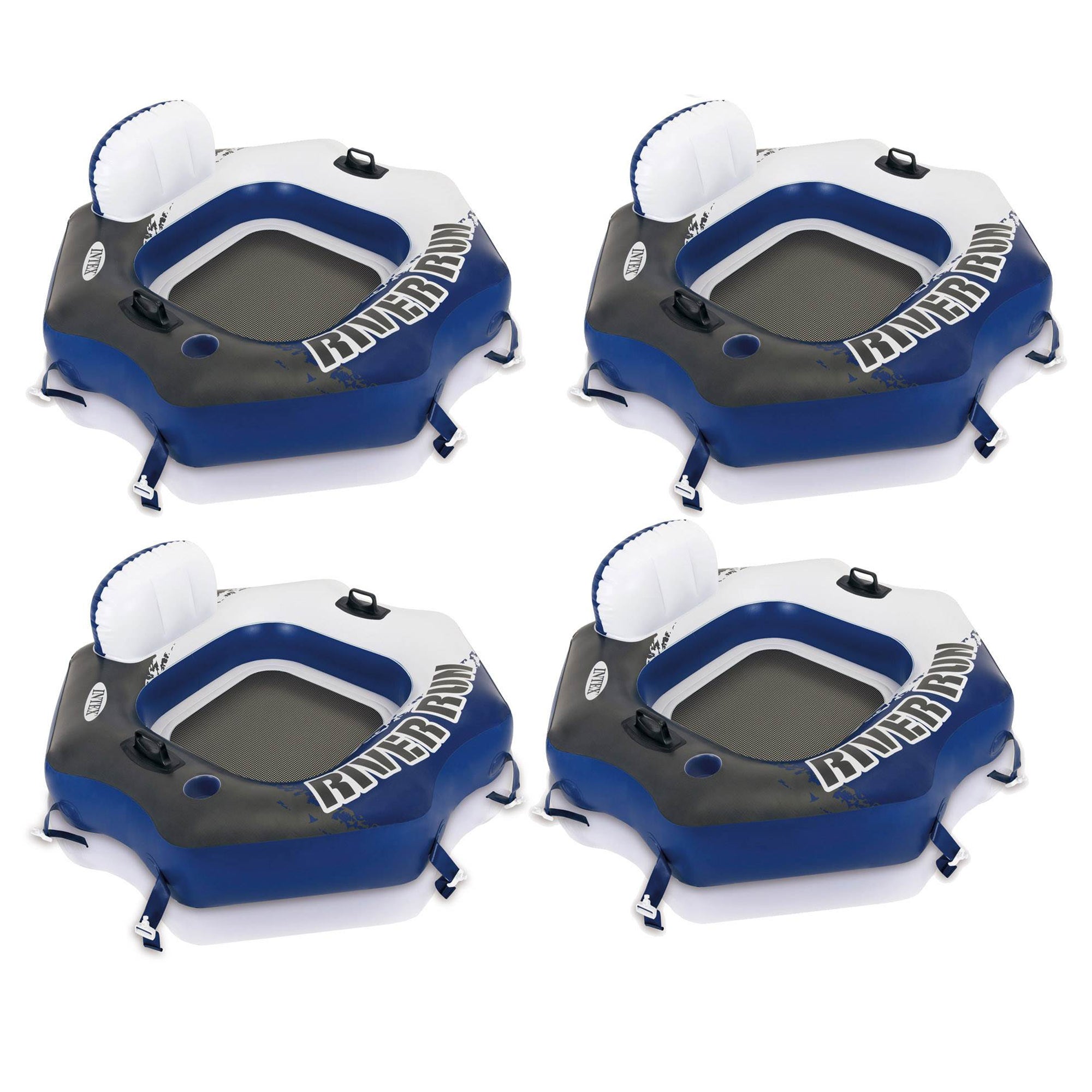 Intex 58854EP River Run Connect Lounge Inflatable Floating Water Tube (2 Pack) - VMInnovations