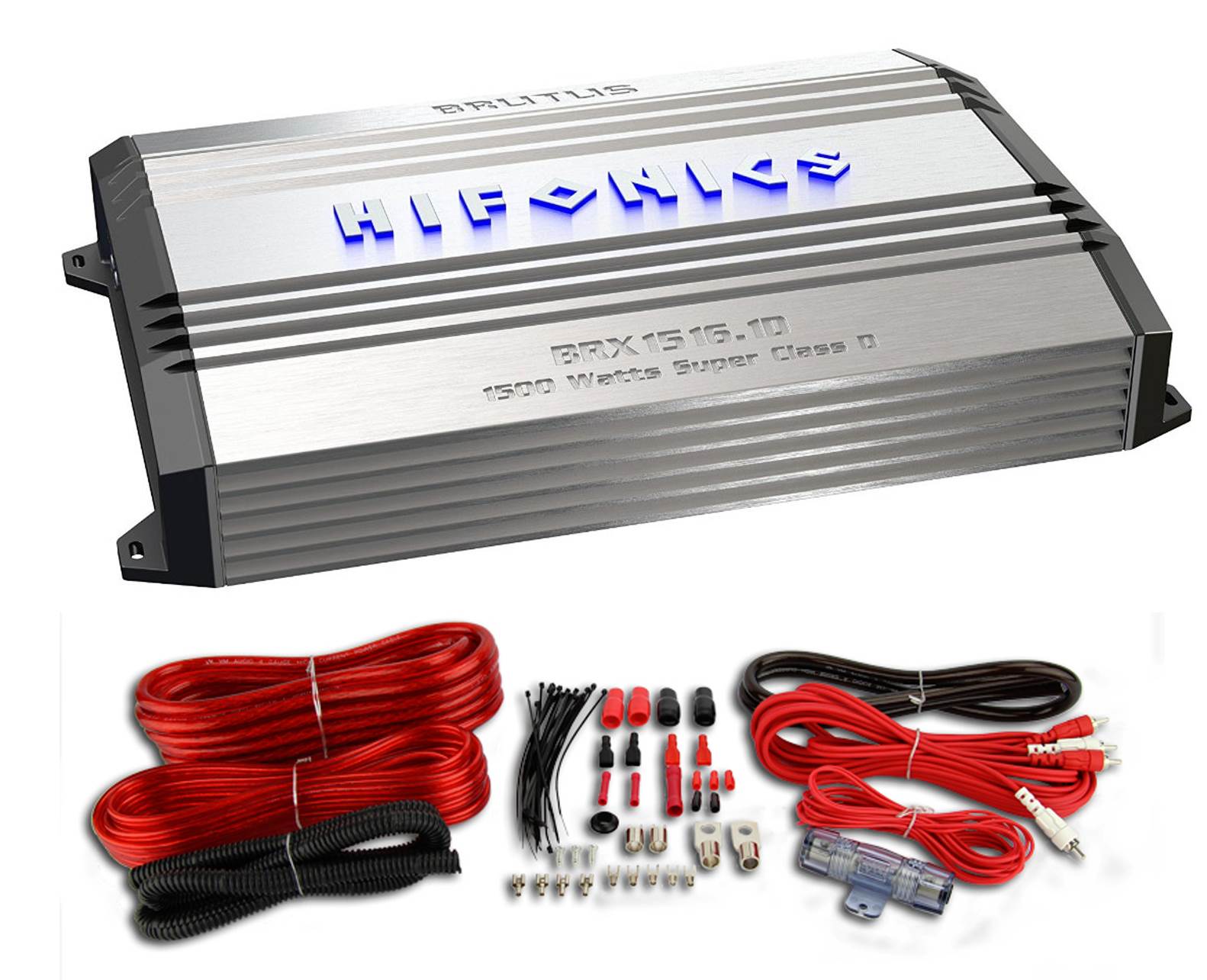 NEW Hifonics BRX1516.1D Monoblock Amplifier Class D One Channel Amp + Wiring Kit