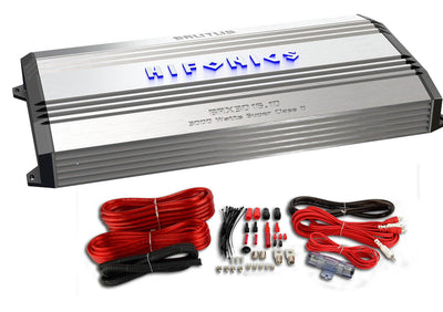 New Hifonics Brutus BRX3016.1D 3000 Watt RMS Class D Mono Car Amplifier+Amp Kit