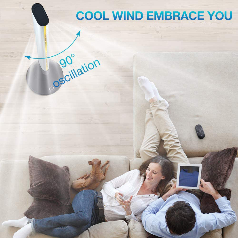 Geek Aire BF1S 40 Inch Bladeless Tower Fan Oscillating 9 Speed, Black(For Parts) - VMInnovations
