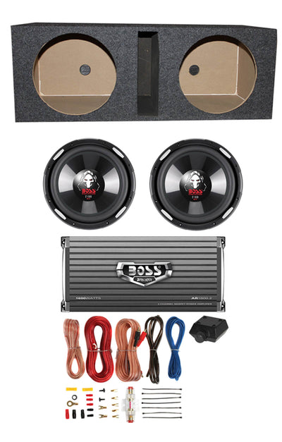 2 BOSS P106DVC 10" 4200W Car Subwoofers + Ported Box+ 2-Ch Amp + 8 Gauge Amp Kit - VMInnovations