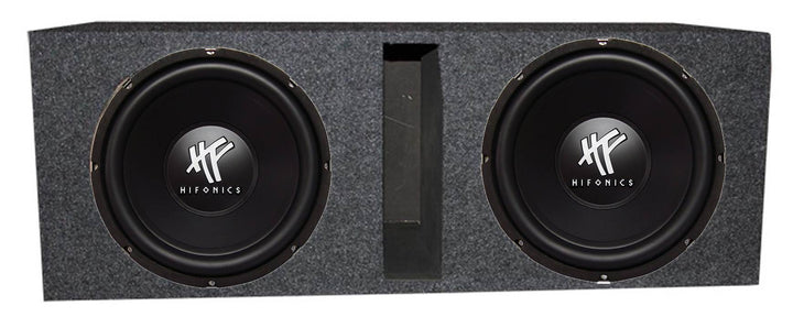 HIFONICS 12" 1600W Car Audio Subwoofer Speaker, 2 Pack & QPower Ported Enclosure - VMInnovations
