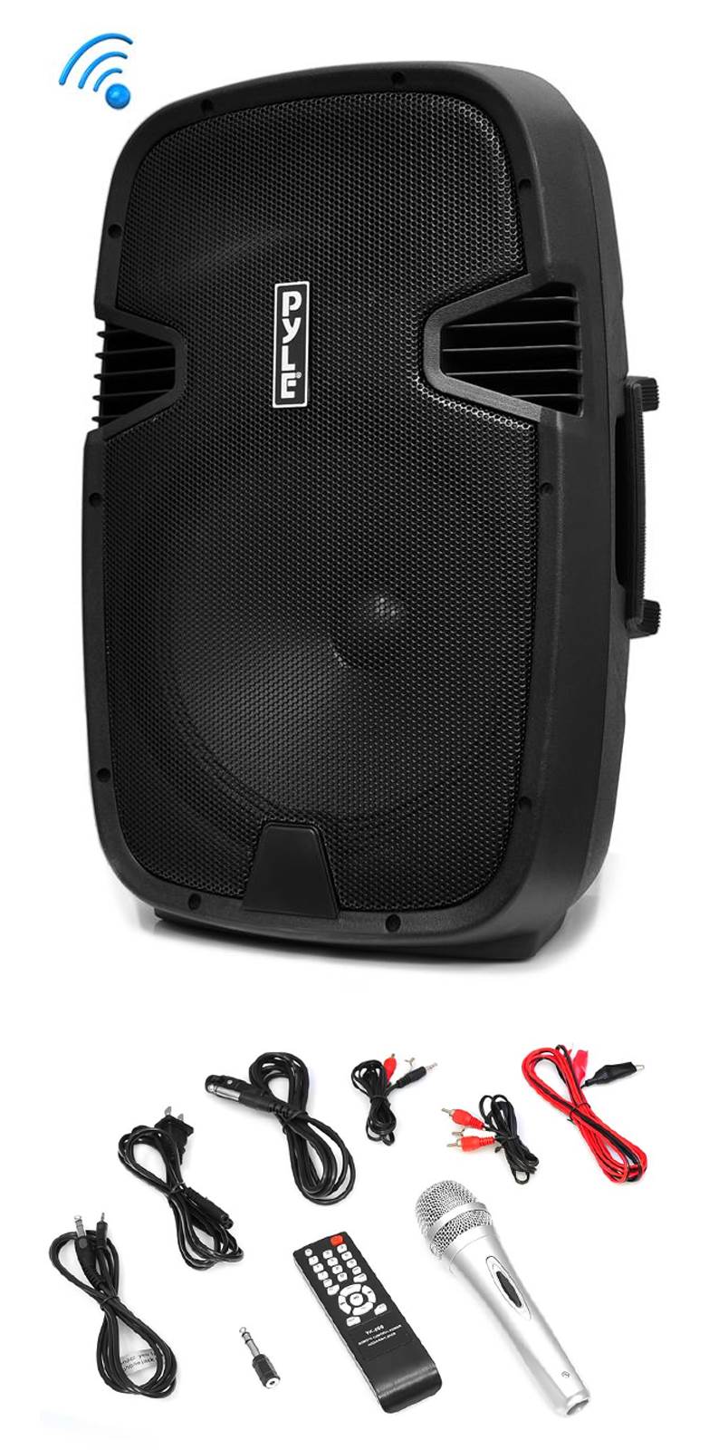 Pyle 800W Bluetooth PA DJ Loudspeaker Speaker w/ Accessories and Stand