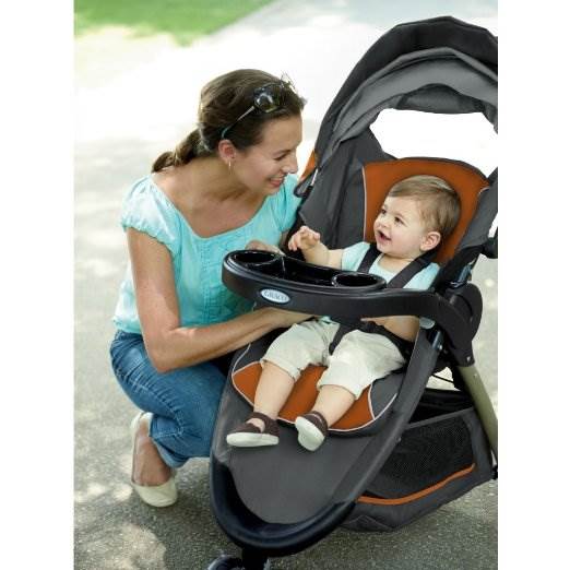 Graco FastAction Fold Stroller Click Connect Travel System Tangerine - Open Box