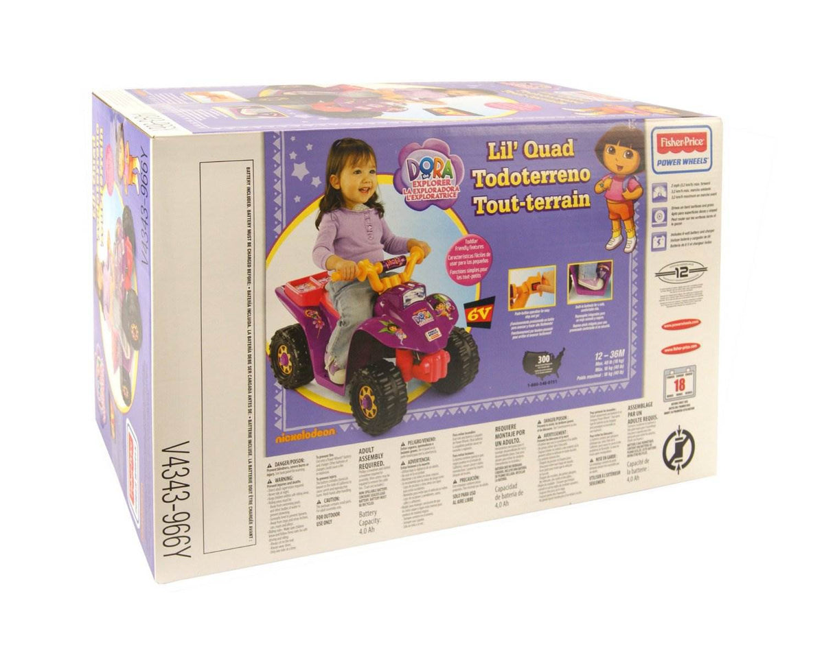 Fisher Price Power Wheels Dora The Explorer Lil' Quad 6V ATV Ride-On - Open Box
