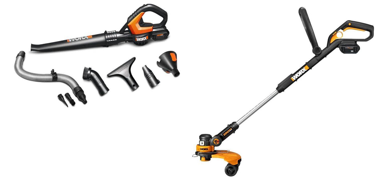 WORX WG175 + WG575 Cordless Grass Trimmer/Edger/Blower/Sweeper/Cleaner, 32V Kit