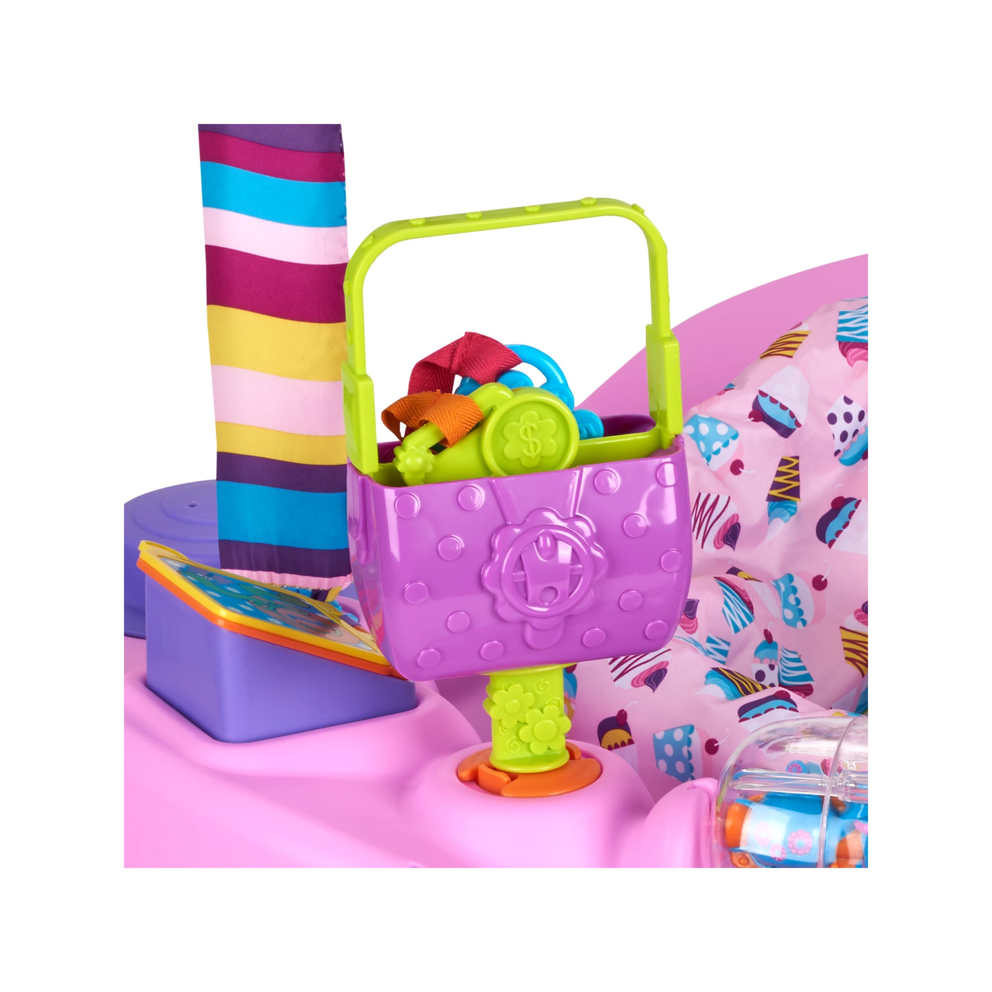 Evenflo ExerSaucer Sweet Tea Baby Bouncer Bouncing Activity Center, Pink (Used)