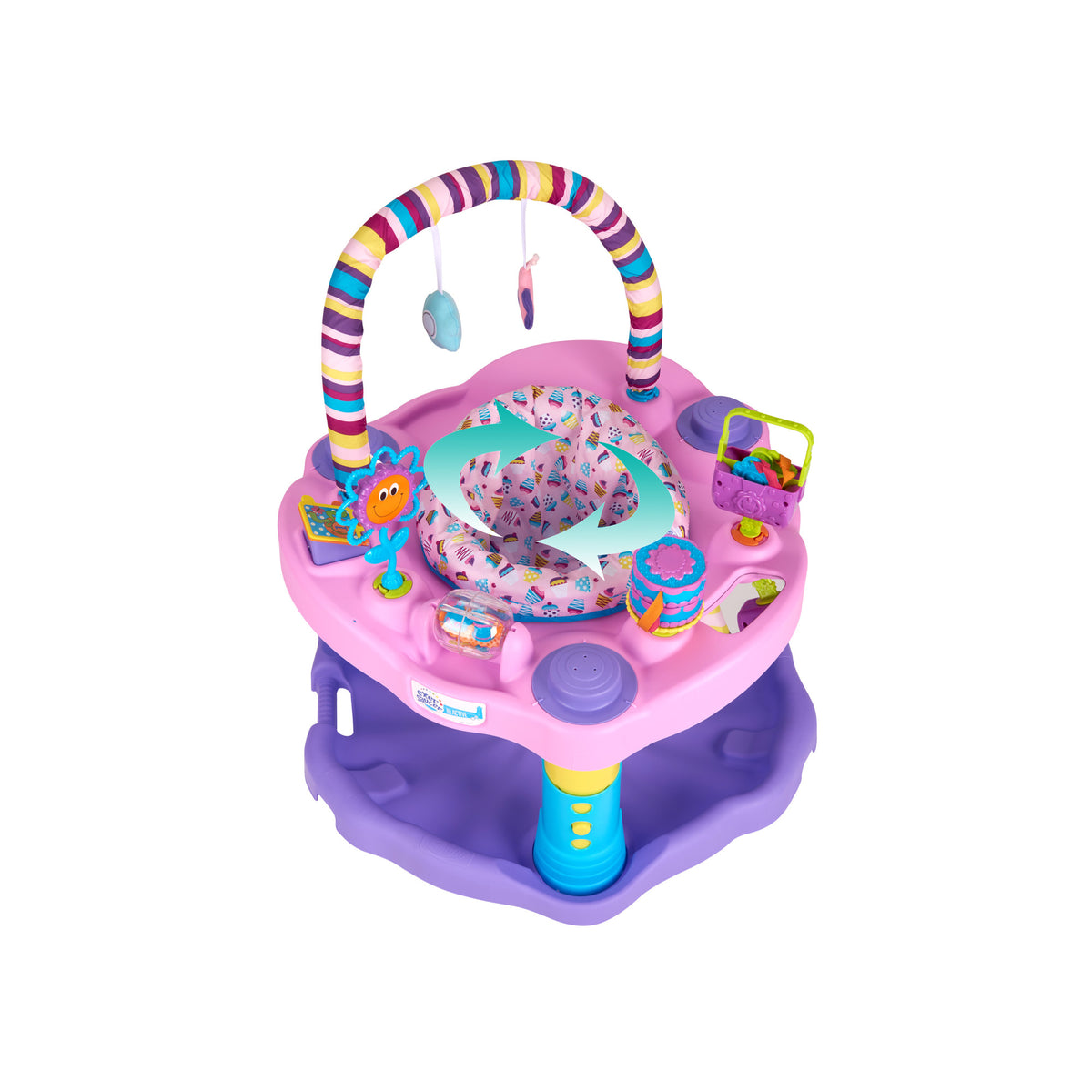 Evenflo ExerSaucer Sweet Tea Baby Bouncer Bouncing Activity Center, Pink (Used)