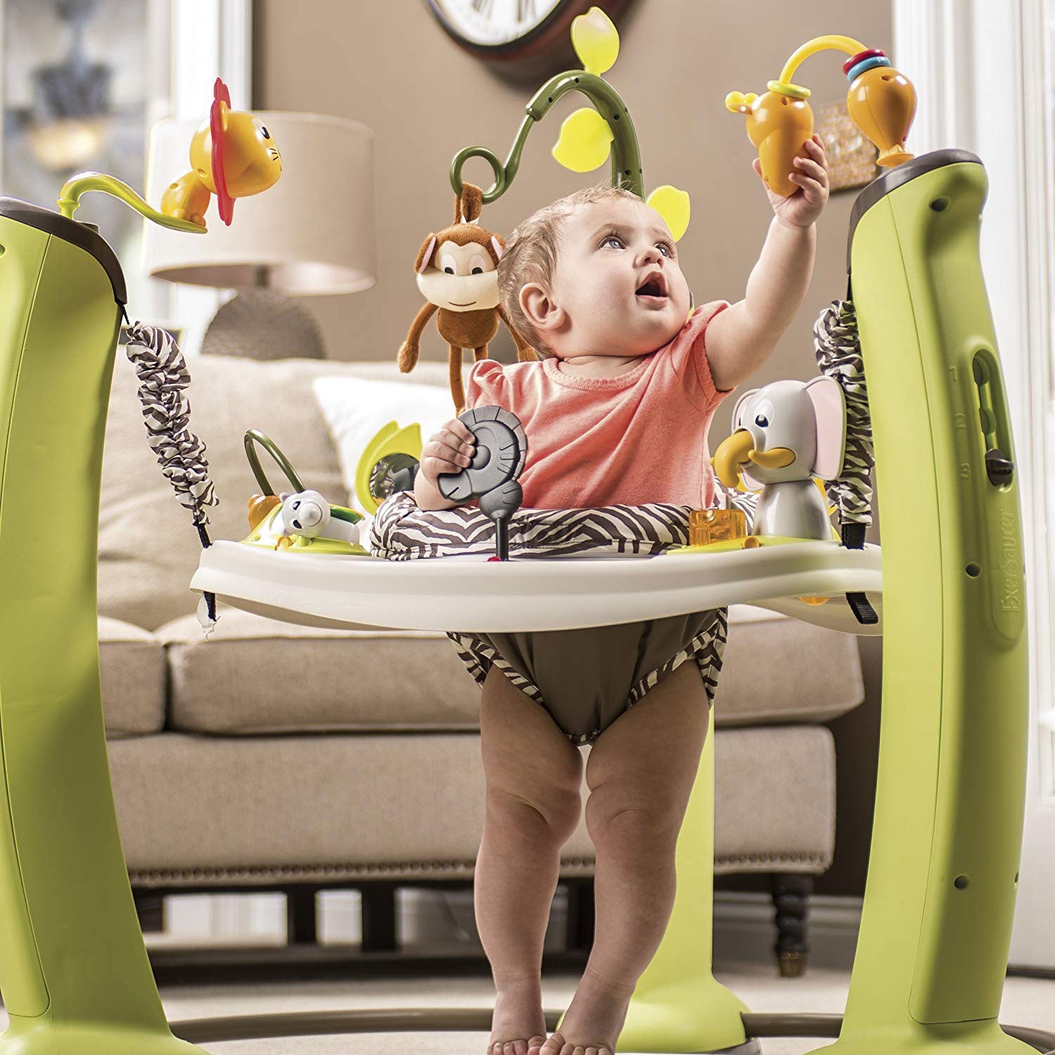 Evenflo 61731198 ExerSaucer Jump & Learn Jungle Quest Stationary Baby Jumper - VMInnovations