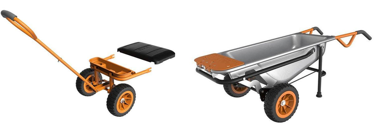 WORX WG050 Aerocart 8-in-1 Multifunction Wheelbarrow Cart with WA0228 Wagon Kit