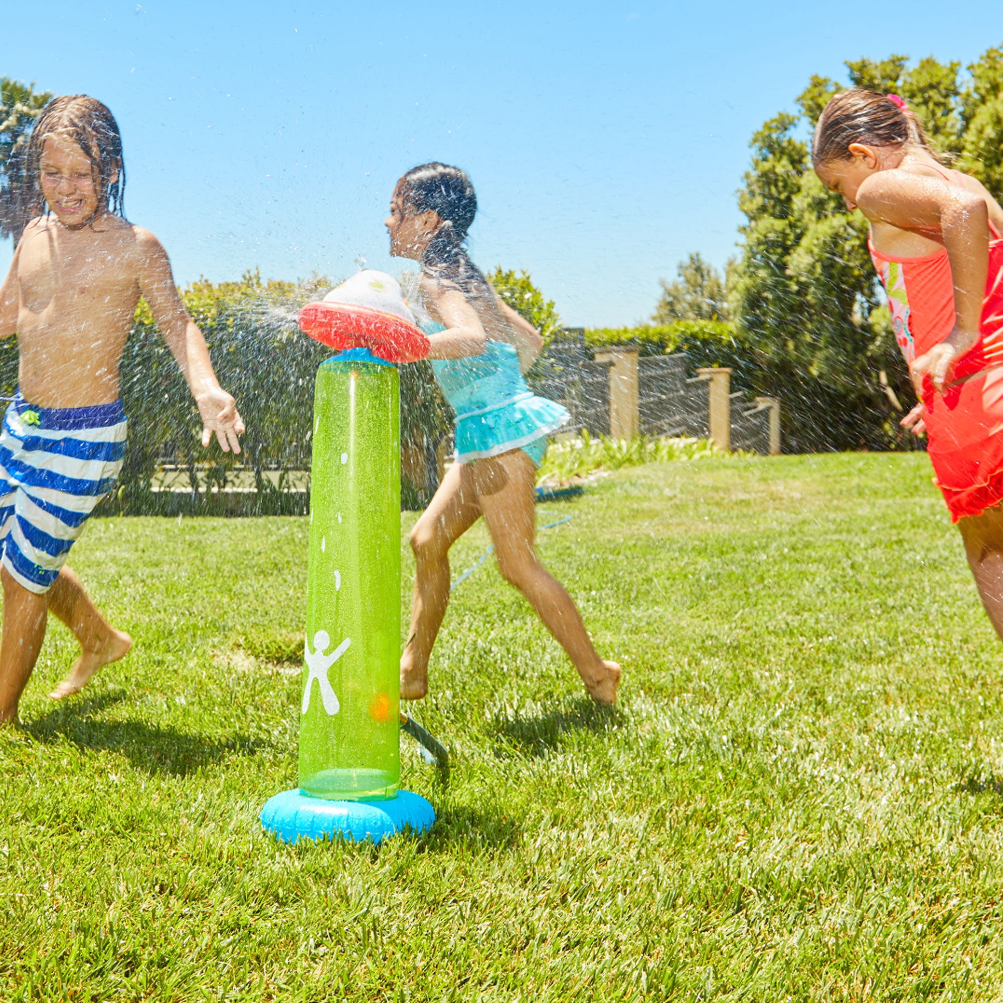 Wham-O UFO Children's Outdoor Spinner Water Sprinkler with Hose Connector Valve