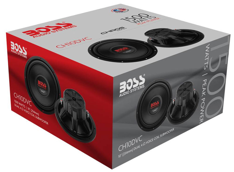 2) Boss CH10DVC 10" 3000W Car Subwoofers Subs+Sealed Box Enclosure+Amp+Amp Kit