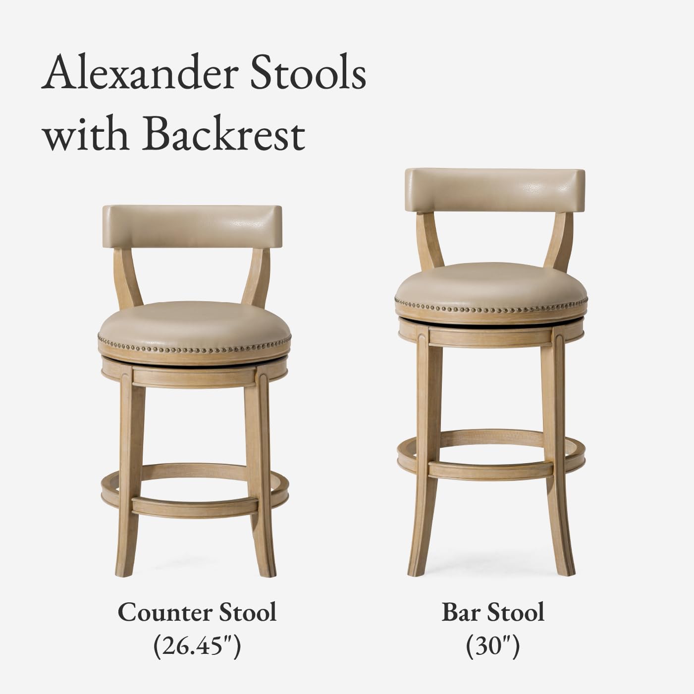 Maven Lane Stool, Weathered Oak Finish w/Avanti Bone Vegan Leather (Used)