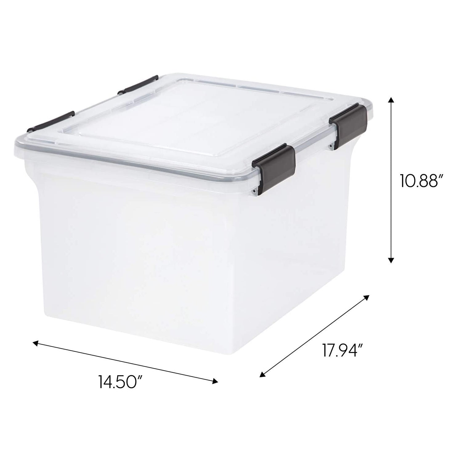 IRIS USA 32qt Clear Letter & Legal Size Weather Tight Storage Container (6 Pack)