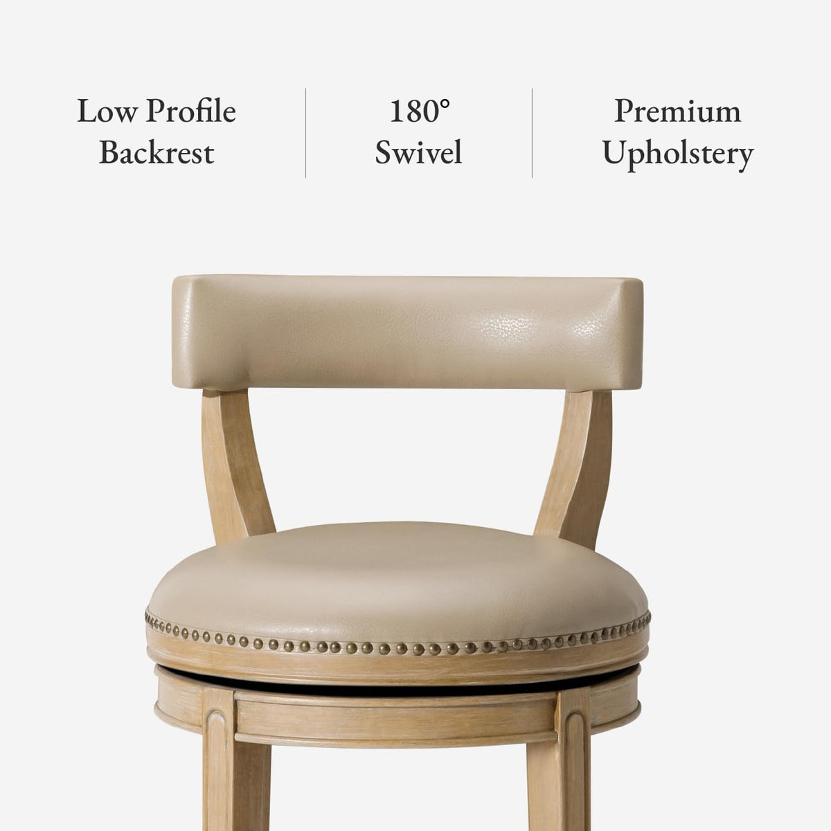 Maven Lane Stool, Weathered Oak Finish w/Avanti Bone Vegan Leather (Used)