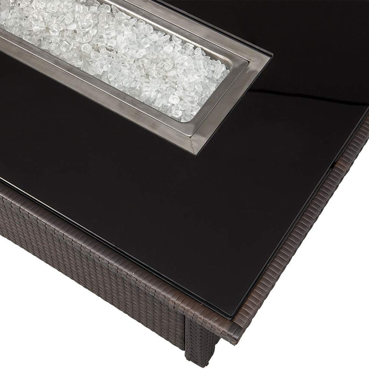 Endless Summer 44x32 in Patio Gas Fire Pit Table, Brown (Certified Refurbished)