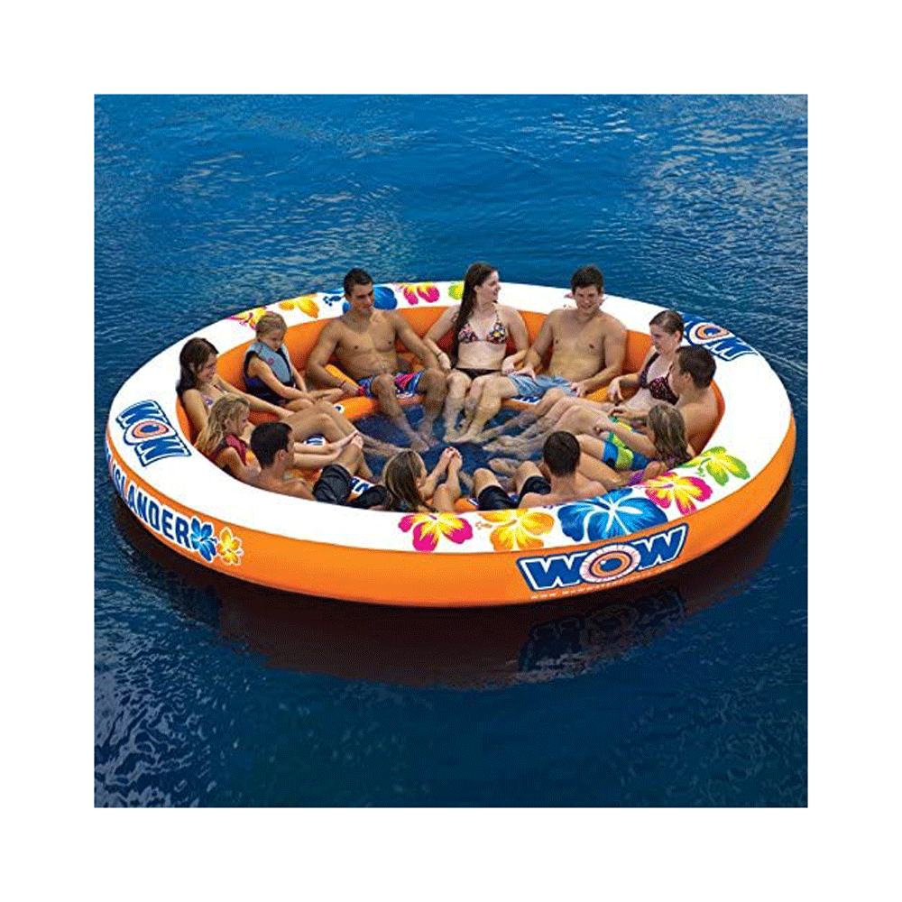 WOW Watersports Freestanding 5 Rail Towel Rack and Stadium Island Float, Orange