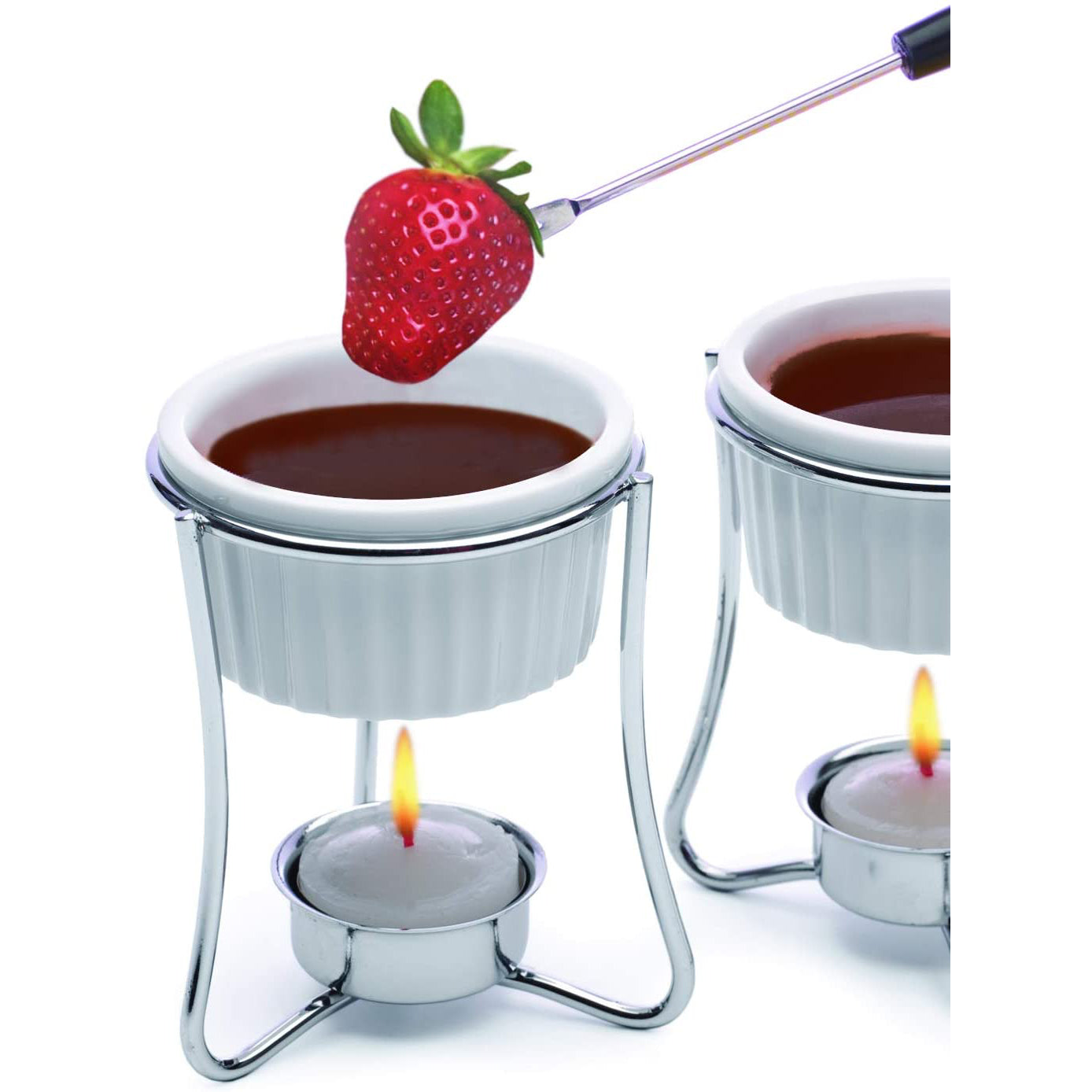 PrepWorks by Progressive 5-Ounce Ceramic Butter Warmer Home Fondue Set, White