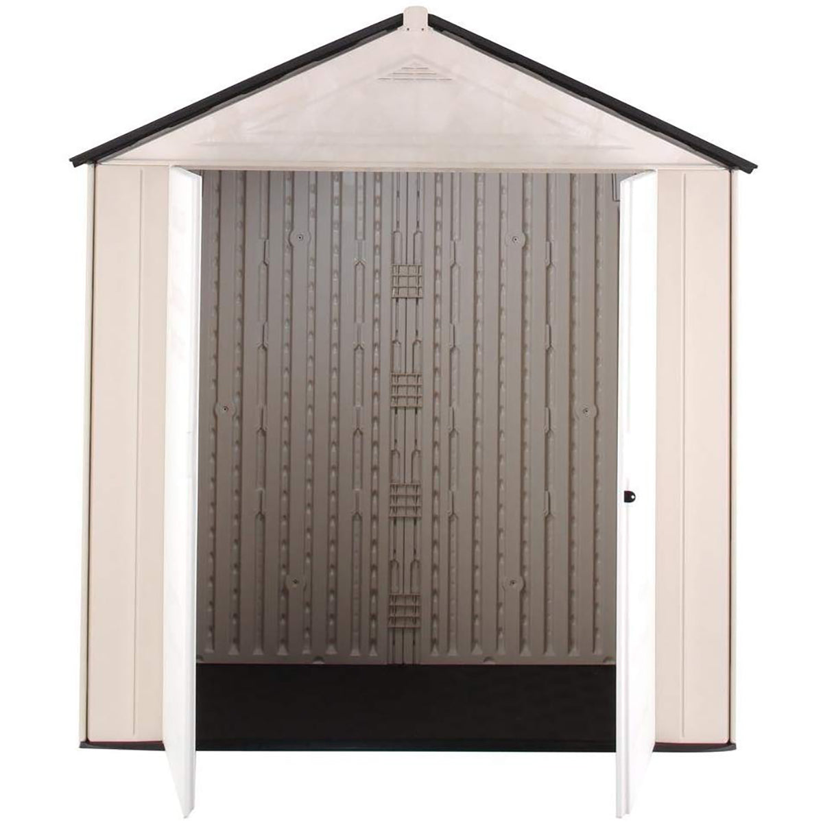 Rubbermaid 7' x 3' Double Wall Plastic Outdoor Storage Shed and Accessories