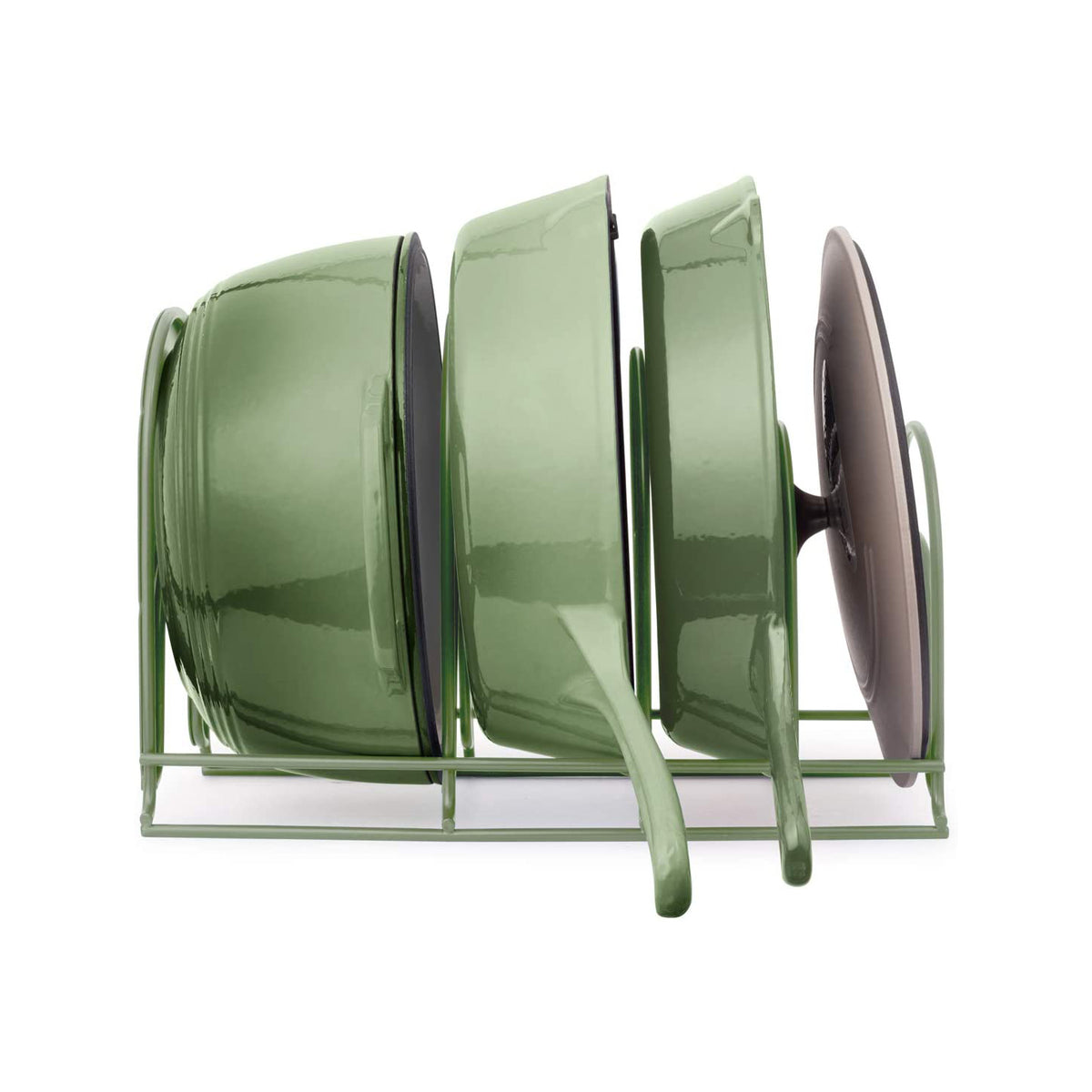 Cuisinel 15 In Extra Large 5 Pan & Pot Organizer 5 Tier Rack, Green (Open Box)