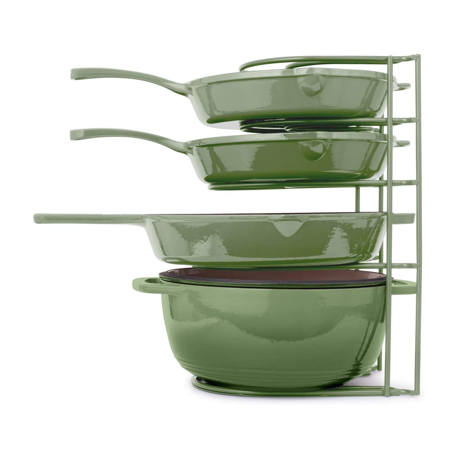 Cuisinel 15 In Extra Large 5 Pan & Pot Organizer 5 Tier Rack, Green (Open Box)