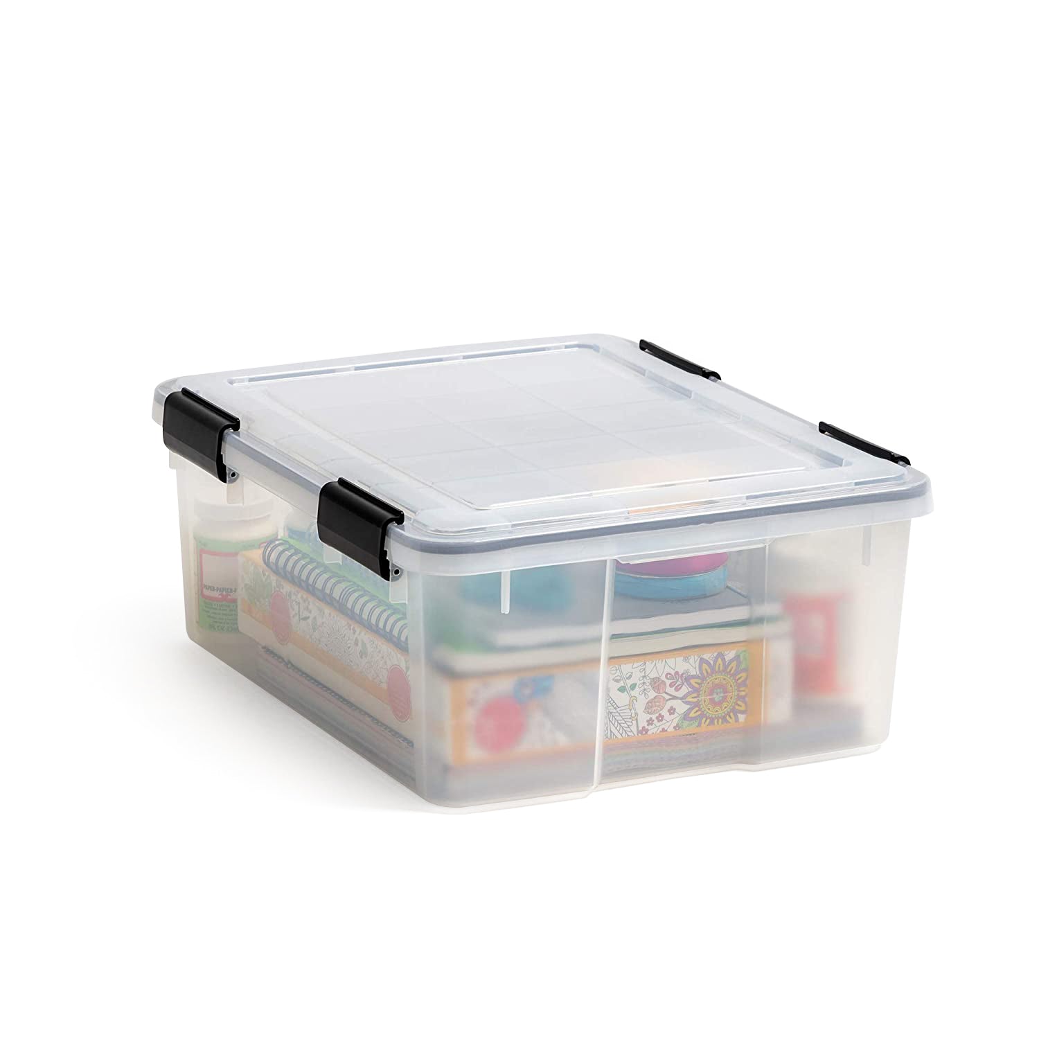 IRIS USA 30.6qt Clear Plastic Weathertight Plastic Storage Container (6 Pack)