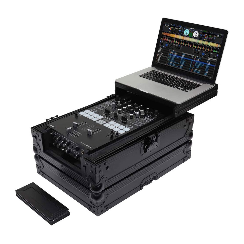 Odyssey Black 10 Inch Format DJ Mixer Case with Extra Deep Rear Compartment - VMInnovations