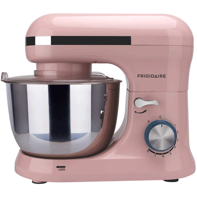 Frigidaire 8 Speed Stand Mixer with 4.5 Liter Stainless Steel Mixing Bowl, Pink