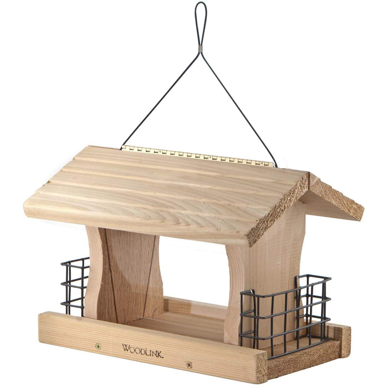 Woodlink Deluxe Cedar Wood Hanging Bird Feeder with Cable & Suet Cages (2 Pack)