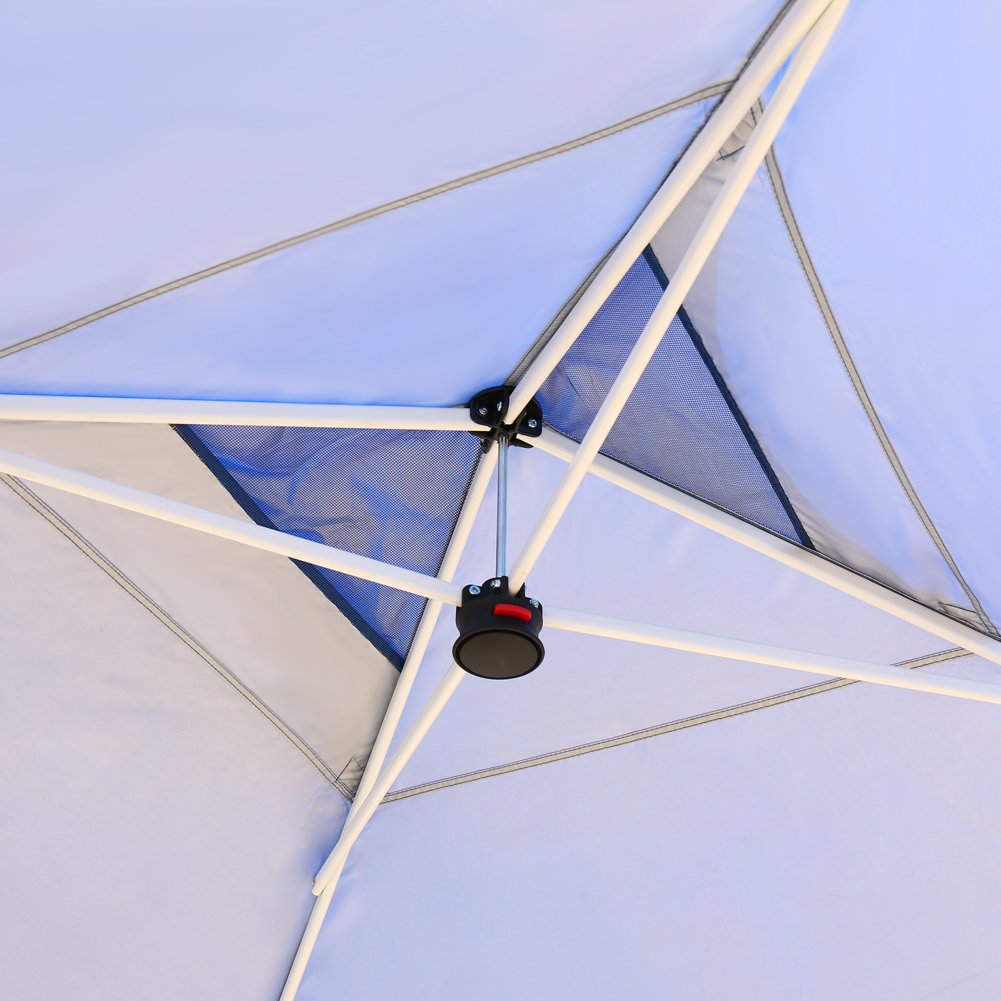 Crown Shades 10 x 10 ft. Outdoor Instant Folding Canopy with Wheeled Bag, Blue