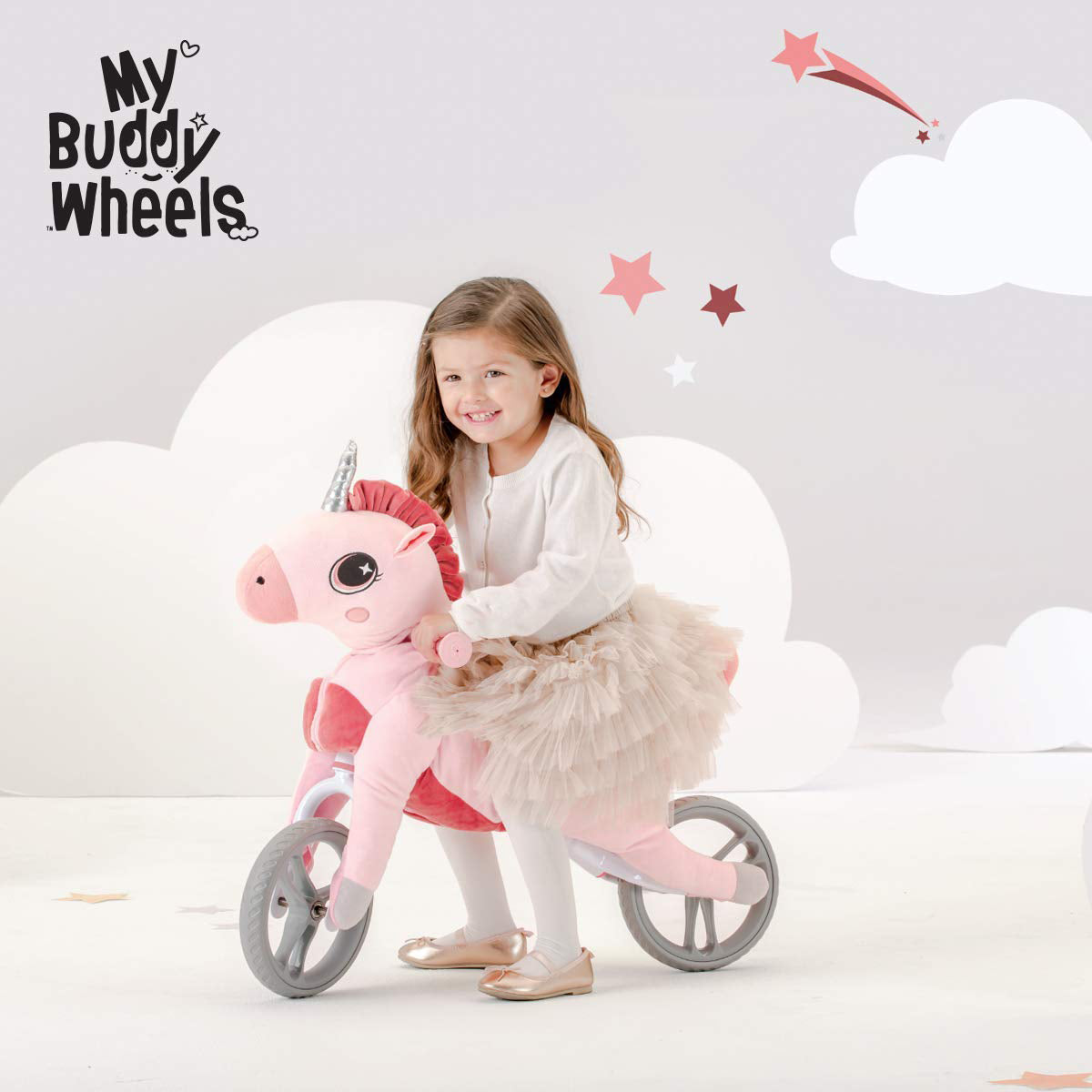 Yvolution My Buddy Wheels Unicorn Training Balance Bike w/ Plush Toy (Open Box)