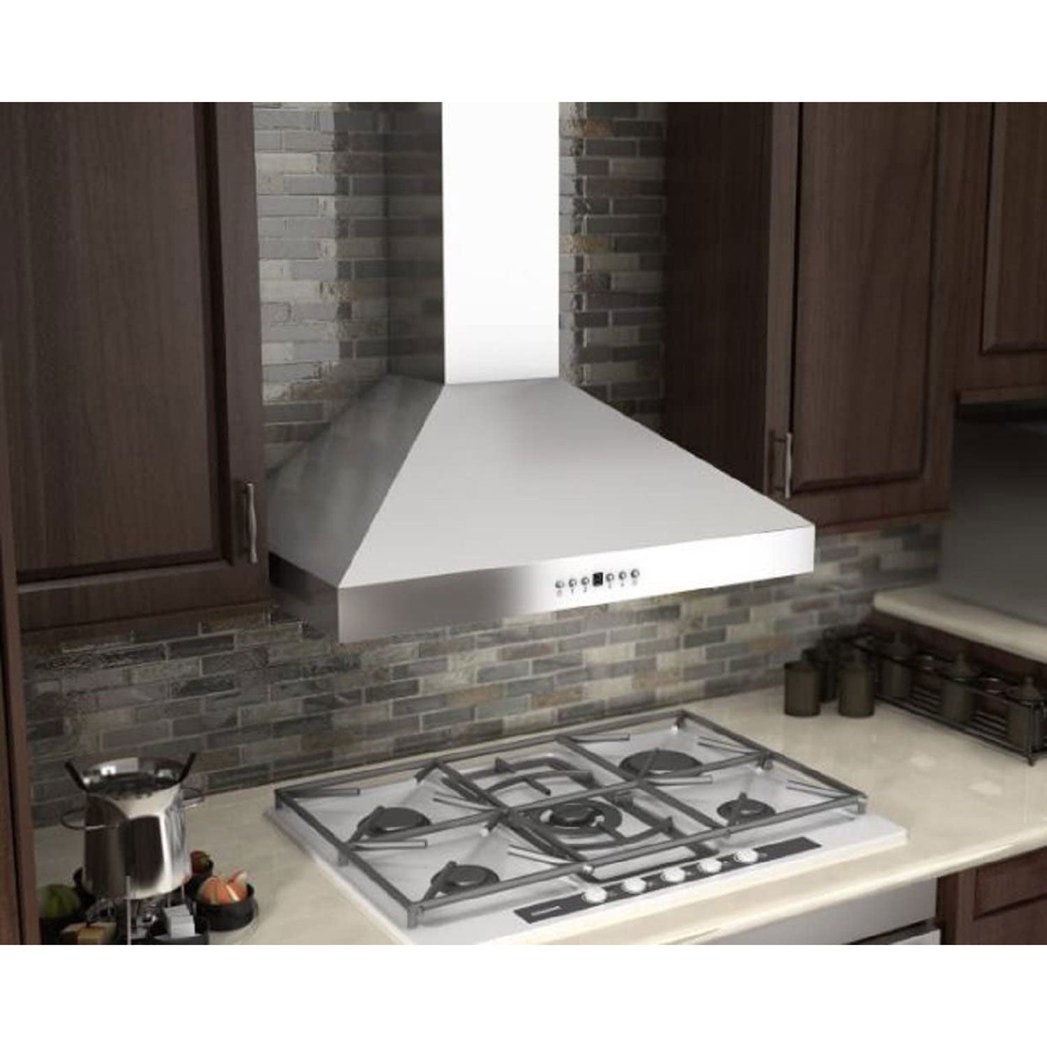 ZLINE KL3CRN 36 Inch Mount Wall Range Hood With Crown Molding, Stainless Steel