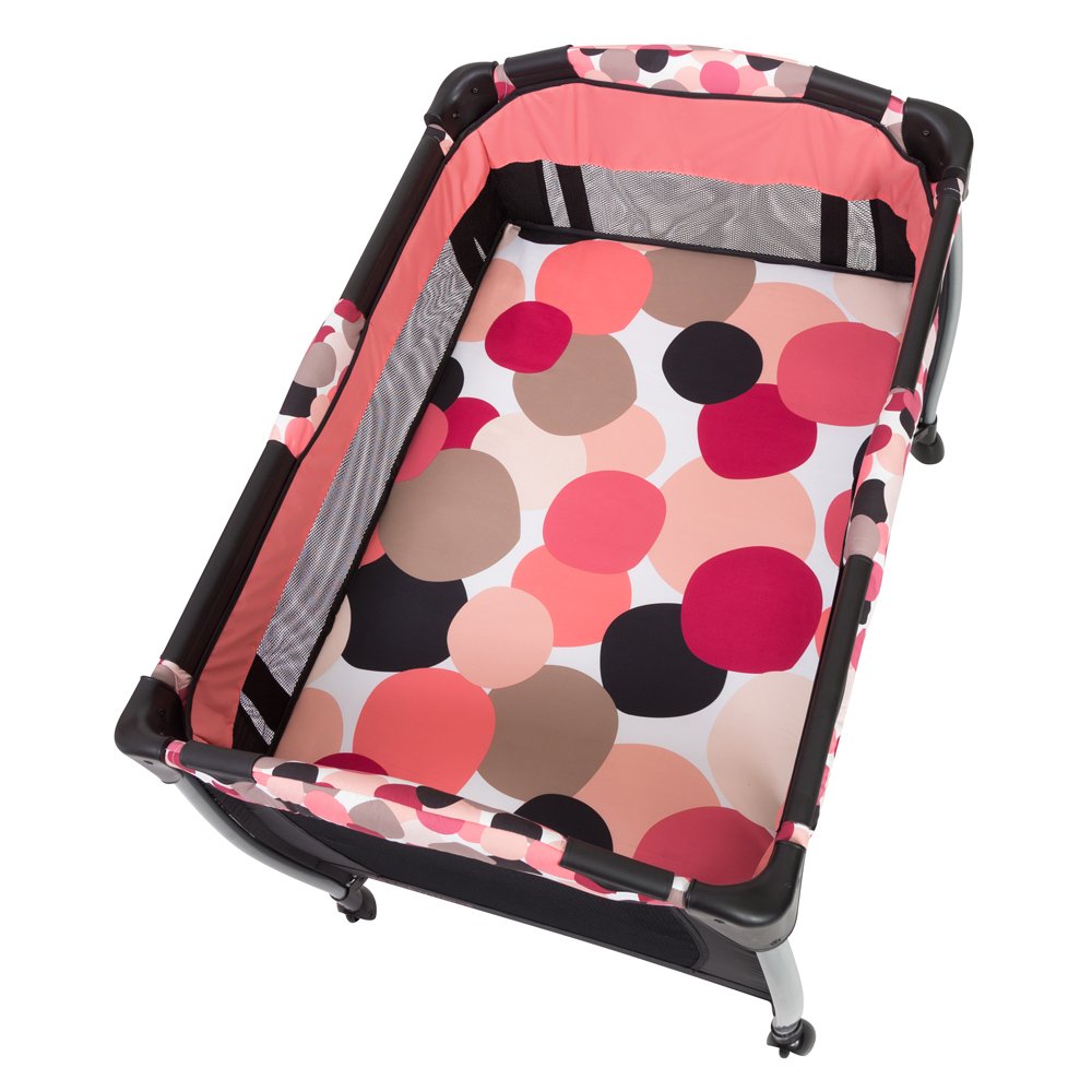 Baby Trend Resort Elite Spacious Portable Infant Play Nursery Center, Dotty Pink - VMInnovations