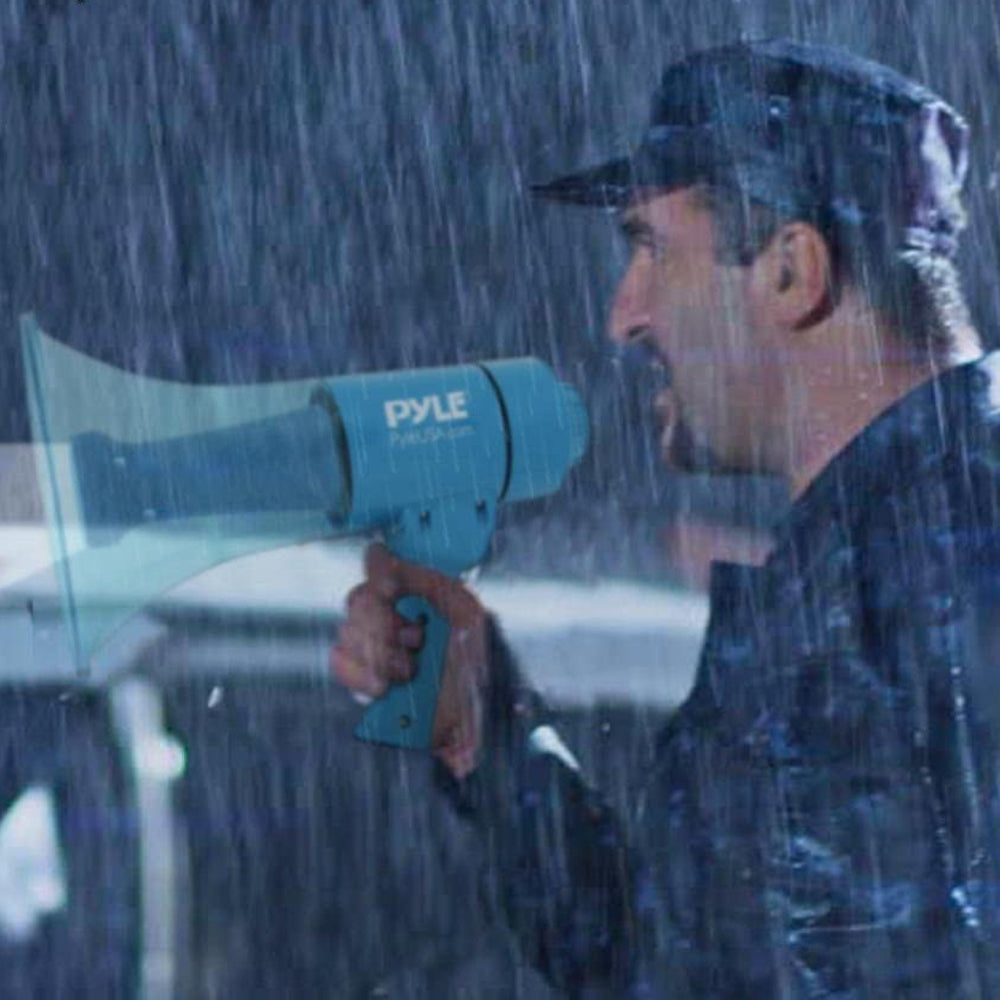 Pyle Portable Waterproof Megaphone Bullhorn Speaker with LED Light (Open Box) - VMInnovations