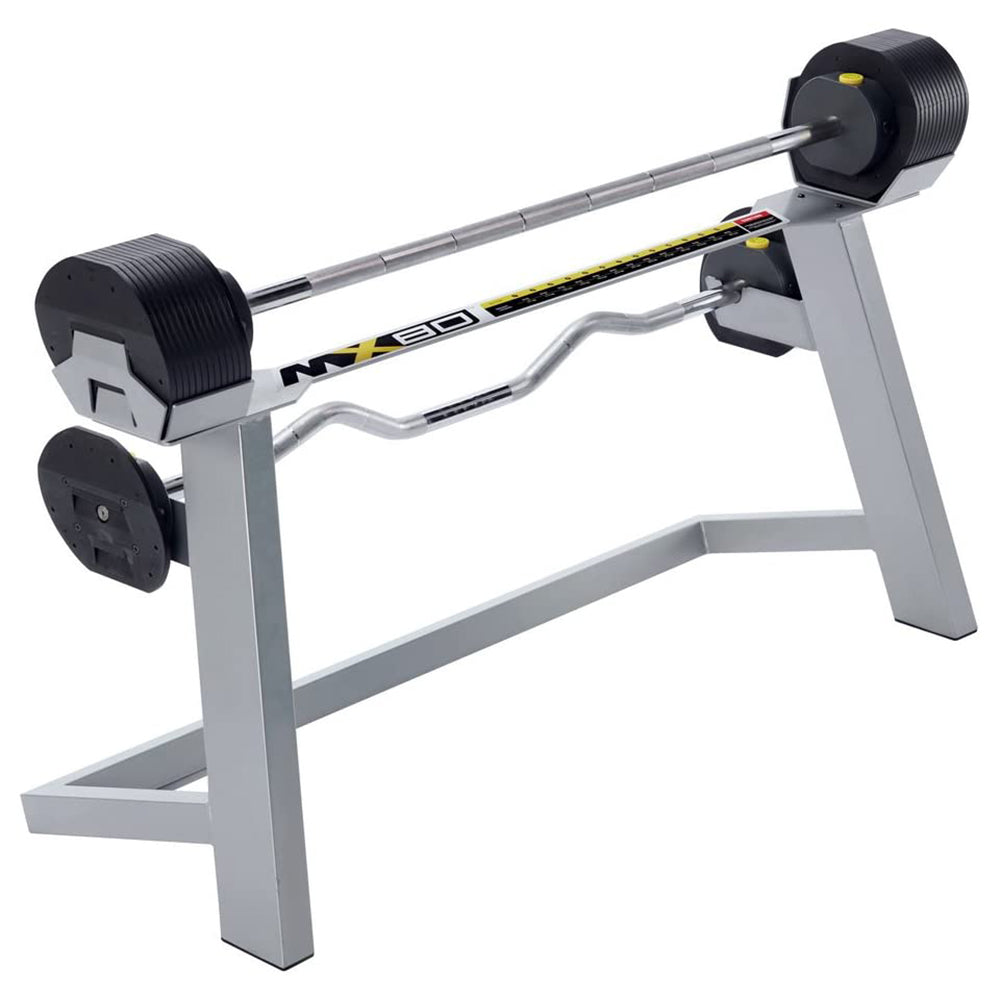 MX Select MX80 Rapid Change Home Fitness Weight Barbell System with Storage Rack