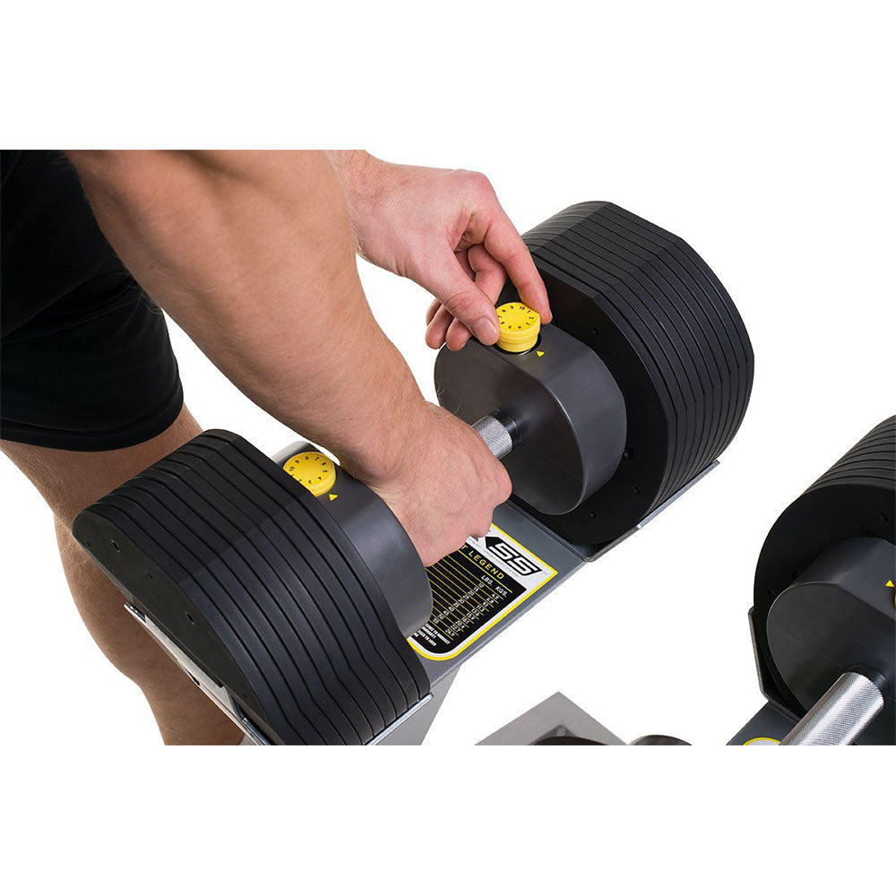 MX Select MX-55 Pro Style Adjustable Dumbbell Set w/ 10 to 55 Pound Range, Black