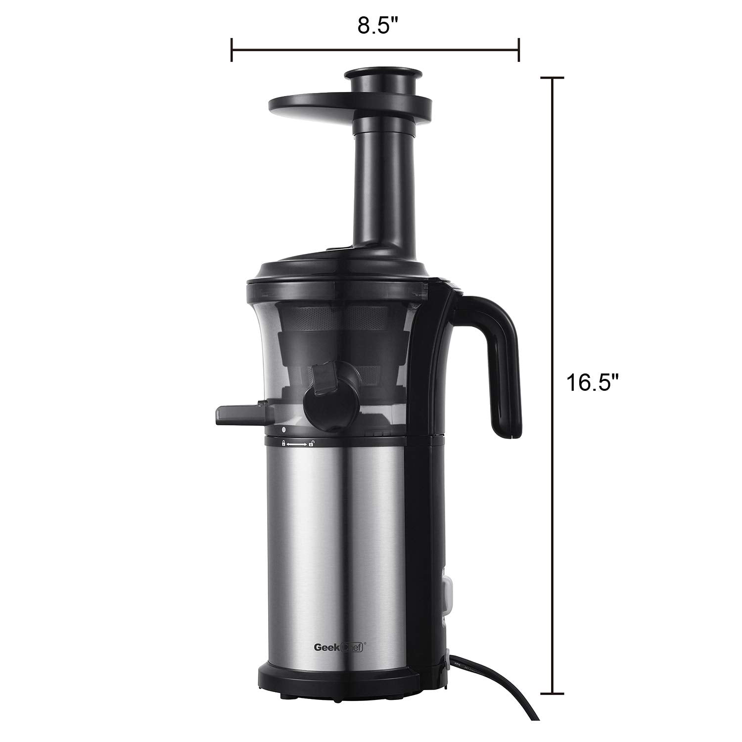 Geek Chef Compact Electric Slow Masticating Juice Extractor Machine (Open Box)