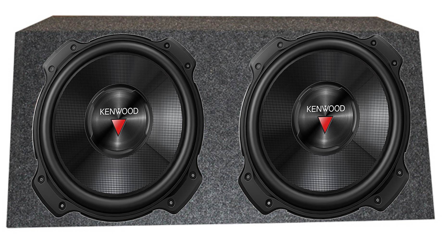 2) Kenwood 2000 Watt 12 Inch 4 Ohm Subwoofers + QPOWER Dual Sealed Enclosure