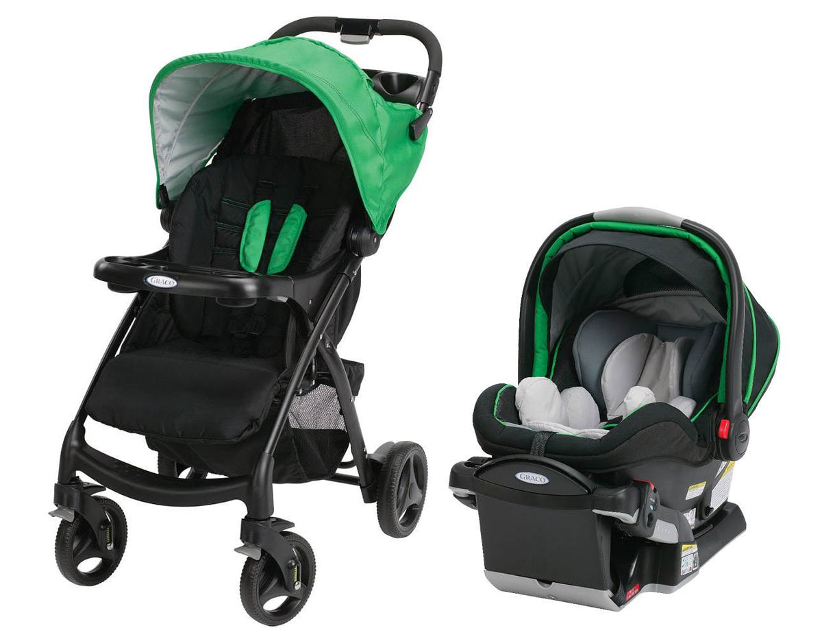 Graco Verb Click Connect Lightweight Travel Stroller & SnugRide Car Seat, Fern