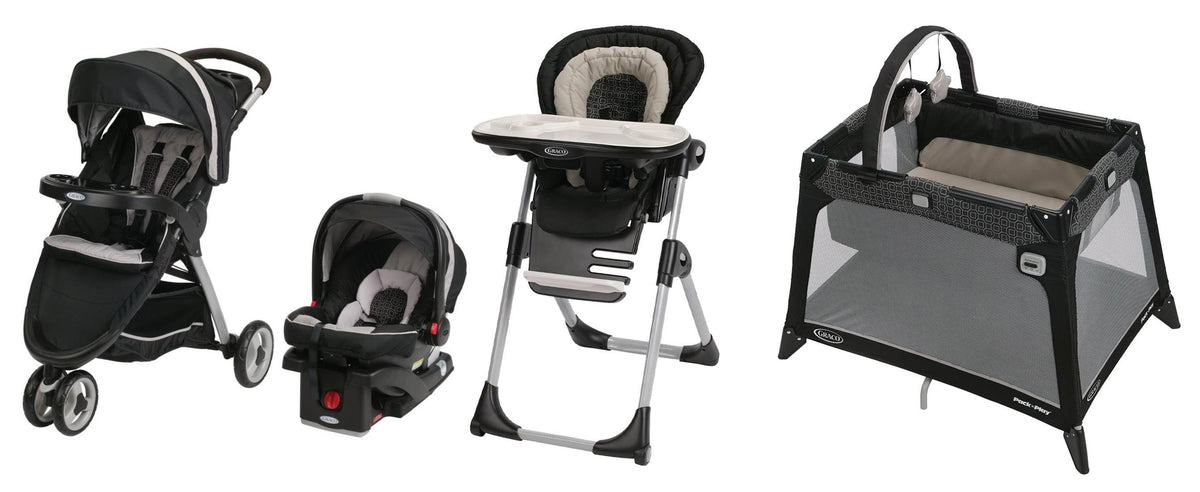Graco FastAction Fold Sport Travel System, High Chair & Playard - Pierce