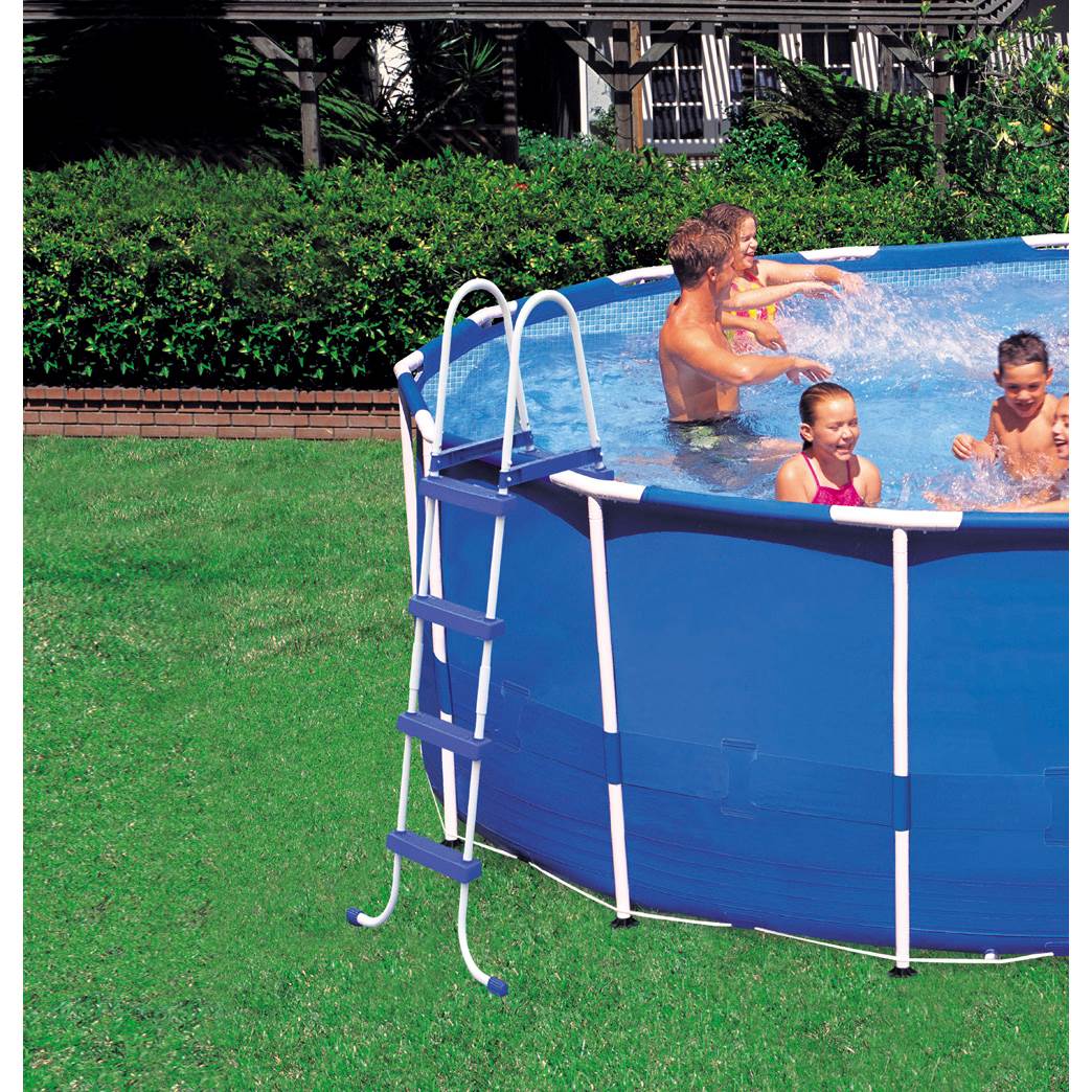 Intex 15 Feet x 48 Inches Metal Frame Pool Set w/ Ladde and Pump (Open Box)