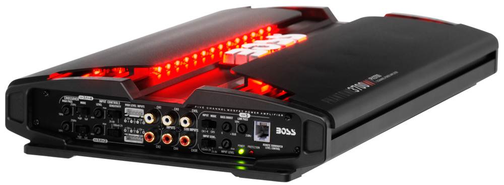 Boss Audio PV3700 Phantom 3700W 5 Channel A/B Car Audio LED Amplifier w/ Remote