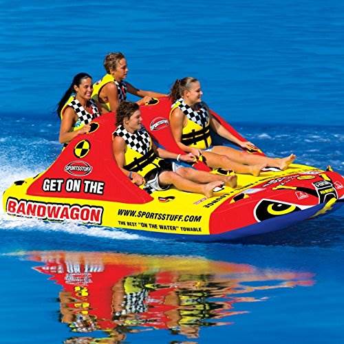SPORTSSTUFF Bandwagon 2+2 Towable Inflatable 4 Rider Lake Water Tube (Open Box)