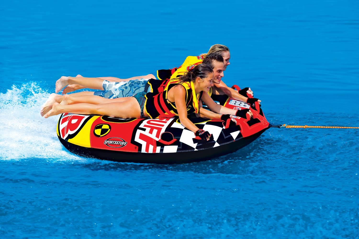 SPORTSSTUFF Frequent Flyer Triple Rider Deck Towable Boat Water Tube (Open Box)