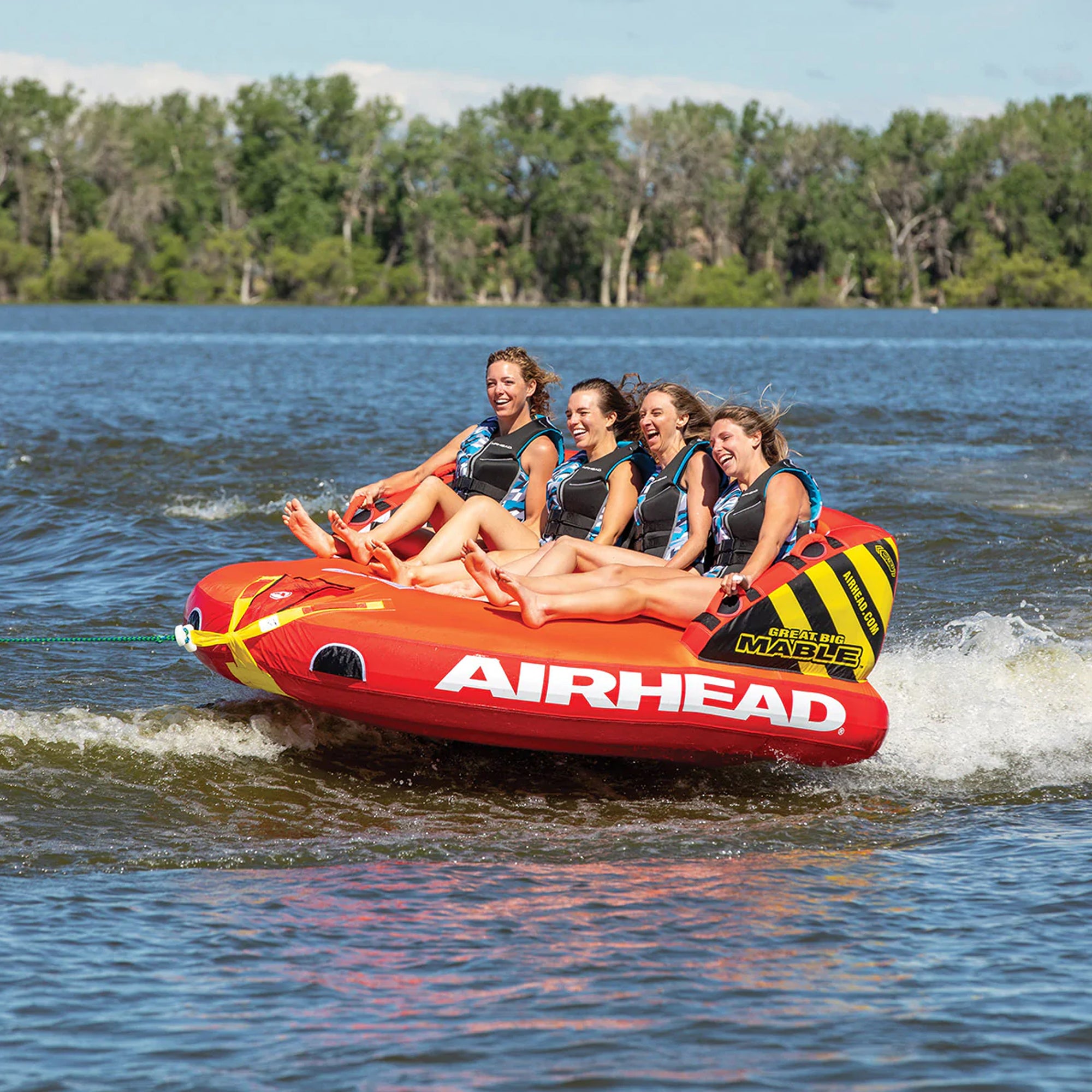 SPORTSSTUFF Great Big Mable Quadruple Rider Inflatable Towable Tube (For Parts)