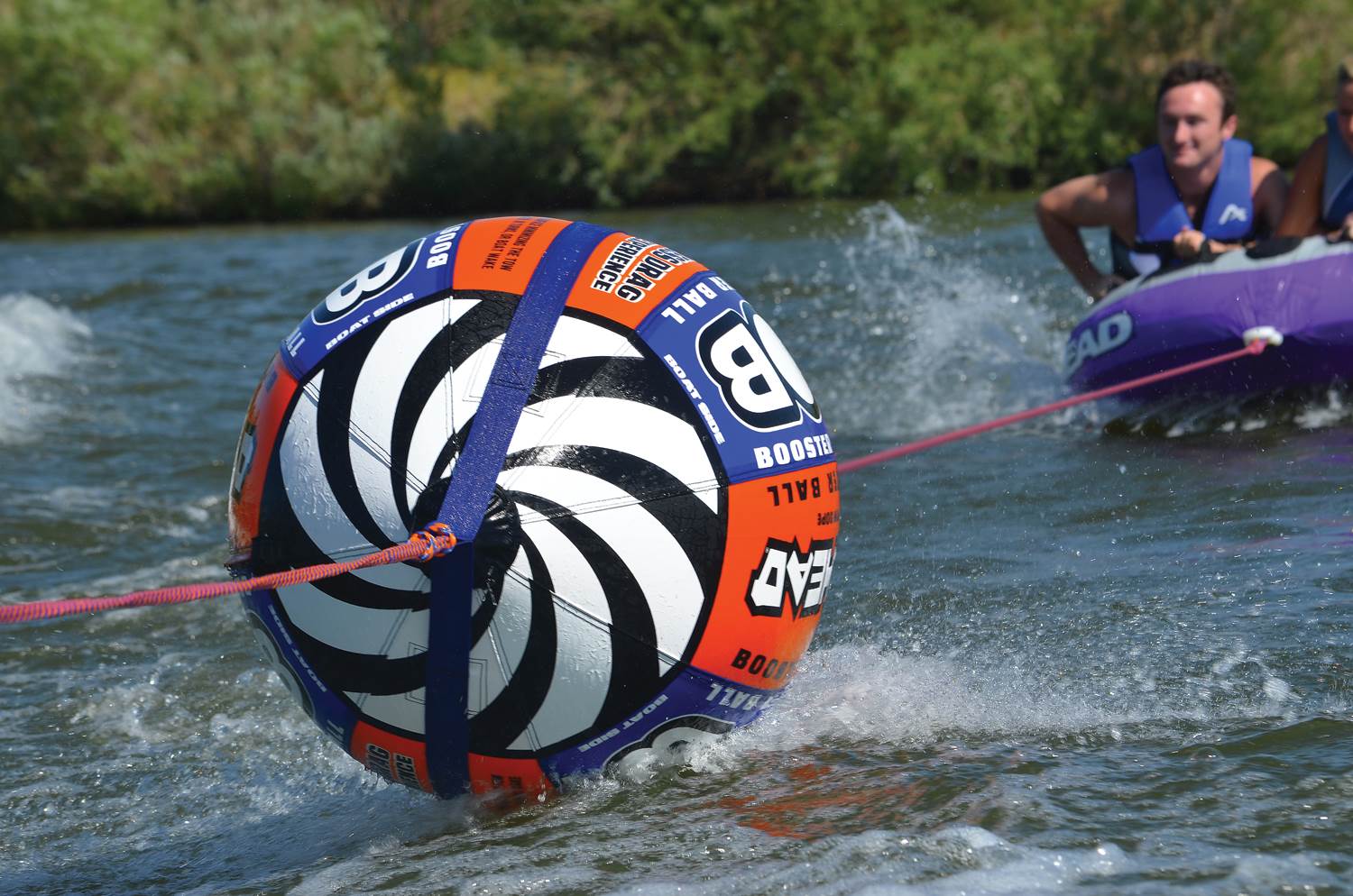 AIRHEAD Bob Tow Rope w/ Inflatable Buoy Booster Ball Lake TowableTubes(Open Box)