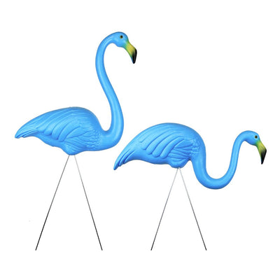 Union Products Outdoor Featherstone Flamingo Yard Lawn Ornament, Set of 2, Blue